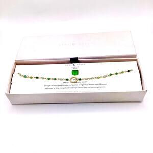 Luna Norte “Emerald” Anklet in 14k gold plated brass